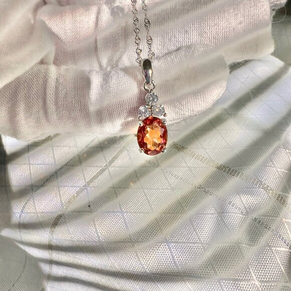 vintage sterling silver swiss blue topaz jewelry set  Vintage Sunrise Topaz Necklace and Earring Set in Sterling Silver